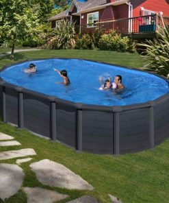 Piscina Gre Capri Ovalada Imitacion Grafito 610X375X132